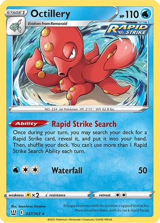 [PKM] Octillery (037/163) (Theme Deck Exclusive) [Sword & Shield: Battle Styles]