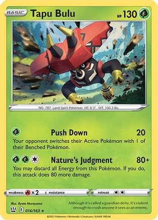 [PKM] Tapu Bulu (016/163) (Theme Deck Exclusive) [Sword & Shield: Battle Styles]