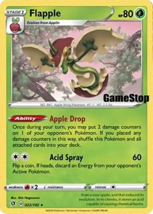 [PKM-R] Flapple (022/192) (Gamestop Exclusive) [Sword & Shield: Rebel Clash]