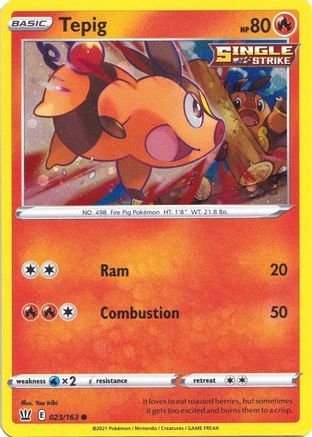 [PKM] Tepig (023/163) (Cosmos Holo) [Sword & Shield: Battle Styles]