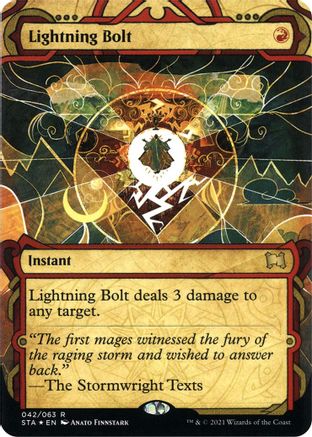 {R} Lightning Bolt (Foil Etched) [Strixhaven: School of Mages Mystical Archive][ET STA 042]