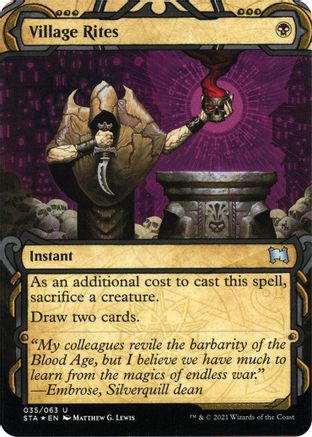 {C} Village Rites (Foil Etched) [Strixhaven: School of Mages Mystical Archive][ET STA 035]