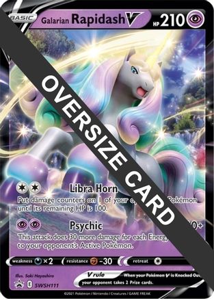 [JUM PKM-R] Galarian Rapidash V (SWSH111) (Jumbo Card) [Sword & Shield: Black Star Promos]