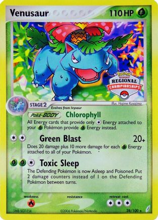 [PKM] Venusaur (28/100) (Regional Championship Promo) [EX: Crystal Guardians]
