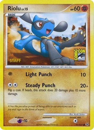 [PKM] Riolu (91/127) (SDCC 2009) (Staff) [Platinum: Base Set]