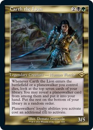 {R} Carth the Lion (Retro Frame) (Foil Etched) (Foil) [Modern Horizons 2] [MH2 418]