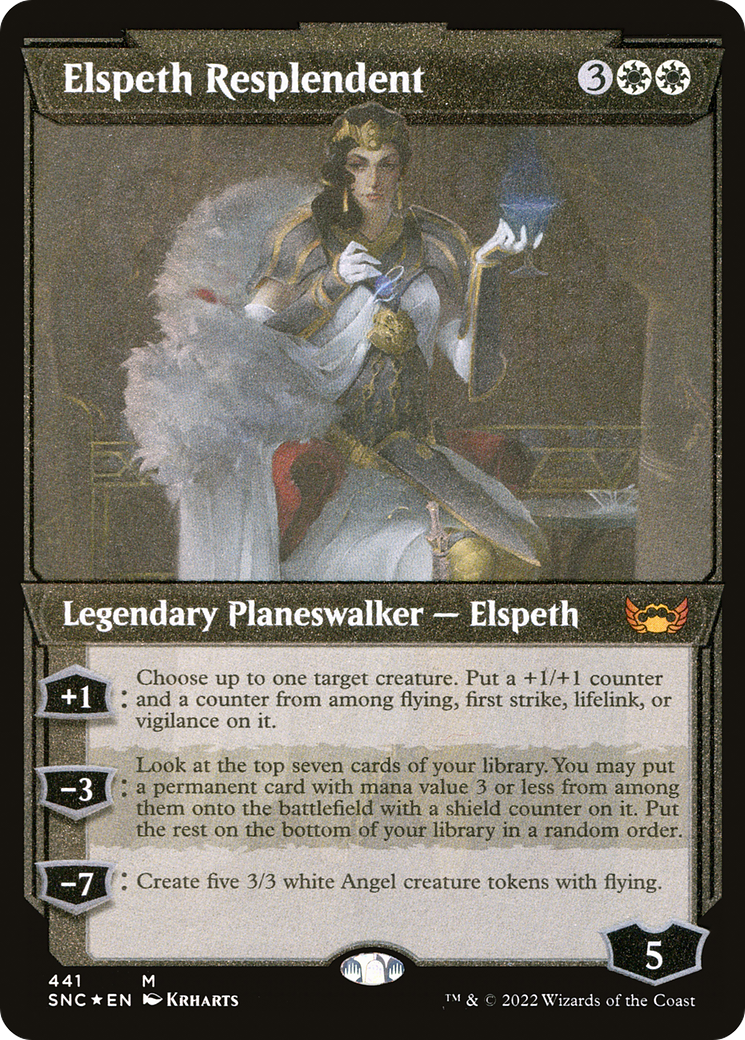 {R} Elspeth Resplendent (Showcase Art Deco Foil Etched) [Streets of New Capenna][SNC 441]
