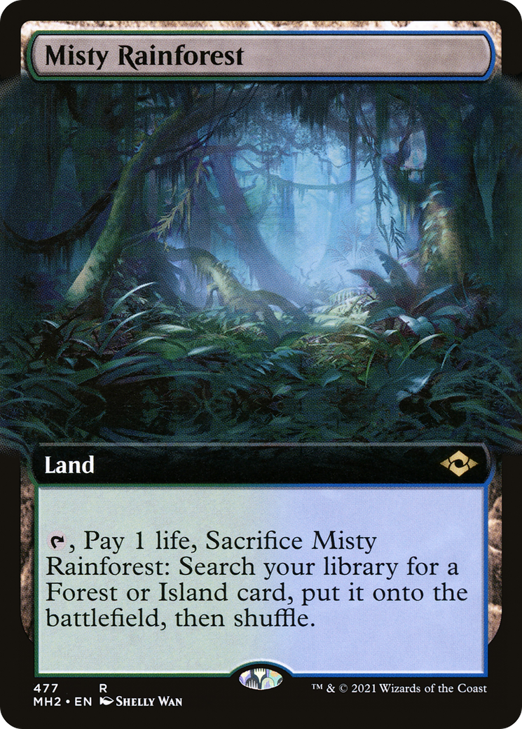 {R} Misty Rainforest (Extended Art) (Foil): (Extended Art) [Modern Horizons 2] [MH2 477]