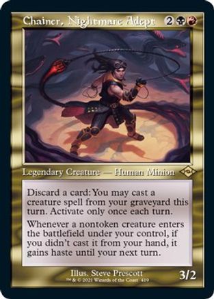 {R} Chainer, Nightmare Adept (Retro Frame) (Foil Etched) (Foil) [Modern Horizons 2] [MH2 419]