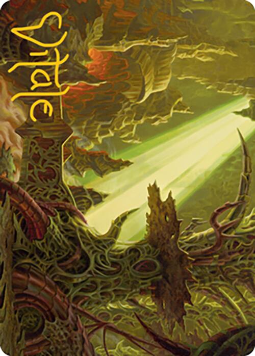{A} Darkmoss Bridge Art Card (Gold-Stamped Signature) [Modern Horizons 2 Art Series][GS AMH2 072]