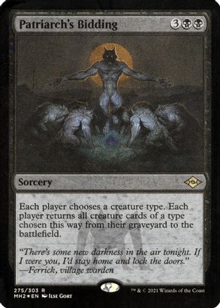 {R} Patriarch's Bidding (Foil Etched) (Foil) [Modern Horizons 2] [MH2 275]