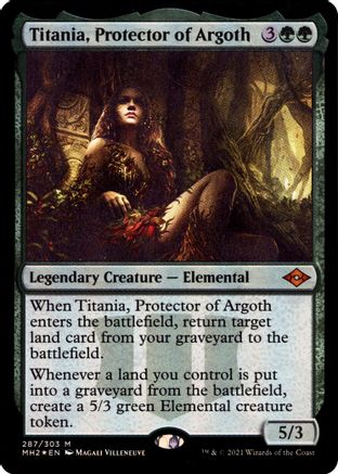{R} Titania, Protector of Argoth (Foil Etched) (Foil) [Modern Horizons 2] [MH2 287]