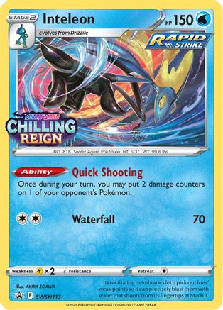 [PKM-R] Inteleon (SWSH113) [Sword & Shield: Black Star Promos]