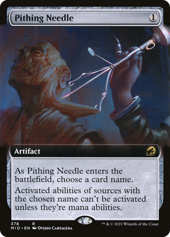 {R} Pithing Needle (Extended Art) [Innistrad: Midnight Hunt][MID 378]