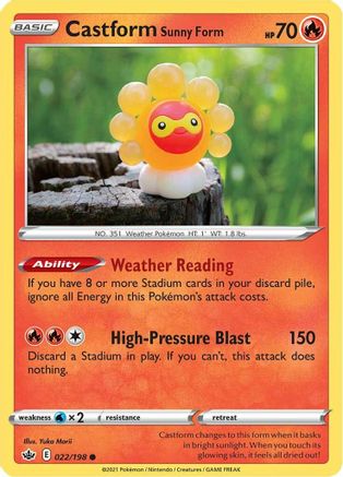 [PKM] Castform Sunny Form (022/198) [Sword & Shield: Chilling Reign]