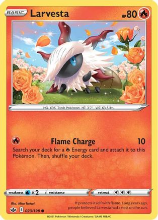 [PKM] Larvesta (023/198) [Sword & Shield: Chilling Reign]