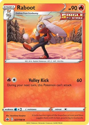 [PKM-C] Raboot (027/198) [Sword & Shield: Chilling Reign]