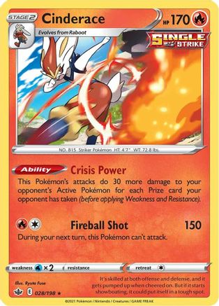 [PKM] Cinderace (028/198) [Sword & Shield: Chilling Reign]