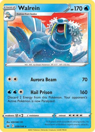 [PKM] Walrein (039/198) [Sword & Shield: Chilling Reign]