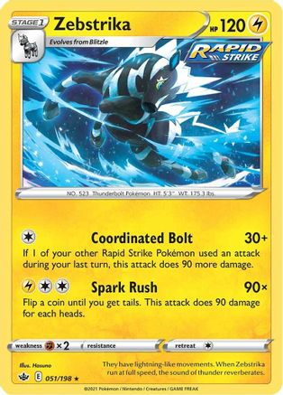[PKM] Zebstrika (051/198) [Sword & Shield: Chilling Reign]