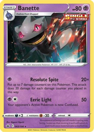[PKM-R] Banette (063/198) [Sword & Shield: Chilling Reign]