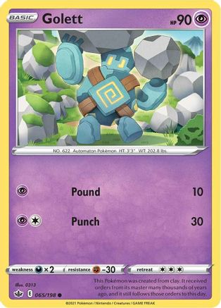 [PKM] Golett (065/198) [Sword & Shield: Chilling Reign]