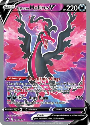 [PKM] Galarian Moltres V (176/198) [Sword & Shield: Chilling Reign]