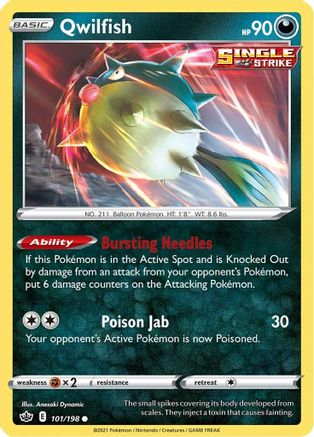 [PKM] Qwilfish (101/198) [Sword & Shield: Chilling Reign]