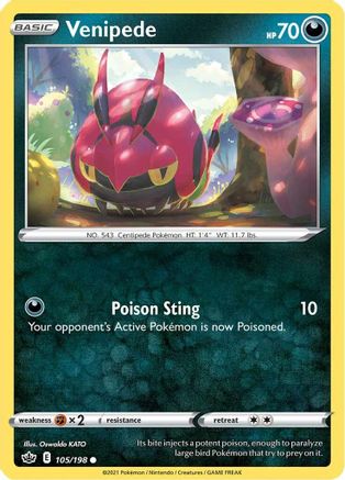 [PKM] Venipede (105/198) [Sword & Shield: Chilling Reign]
