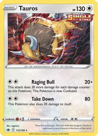 [PKM-R] Tauros (115/198) [Sword & Shield: Chilling Reign]
