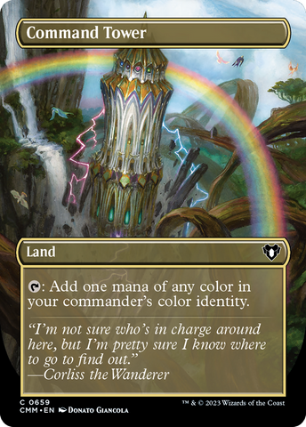 {C} Command Tower (Borderless Alternate Art) [Commander Masters][CMM 659]