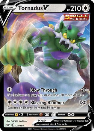 [PKM-R] Tornadus V (124/198) [Sword & Shield: Chilling Reign]