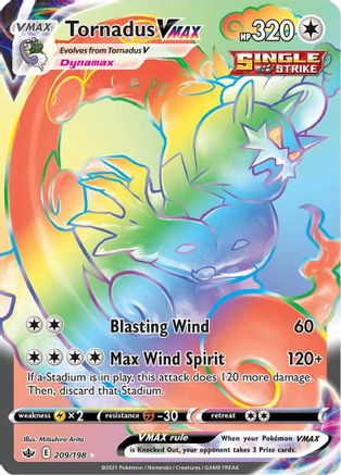 [PKM-R] Tornadus VMAX (209/198) [Sword & Shield: Chilling Reign]