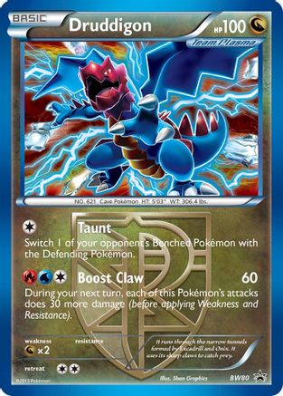 [PKM] Druddigon (BW80) (Team Plasma) (Cosmos Holo) [Black & White: Black Star Promos]