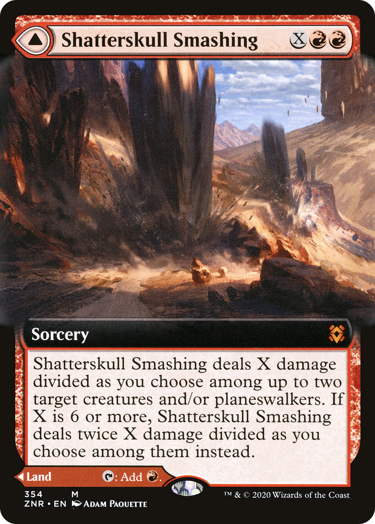 {R} Shatterskull Smashing // Shatterskull, the Hammer Pass (Extended Art) [Zendikar Rising][ZNR 354]
