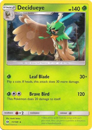 [PKM] Decidueye (11/149) (Water Web Holo) [Sun & Moon: Base Set]
