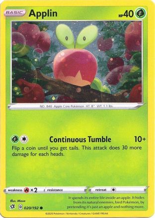 [PKM] Applin (020/192) (Cosmos Holo) [Sword & Shield: Rebel Clash]