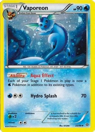 [PKM] Vaporeon (22/98) (Cosmos Holo) [XY: Ancient Origins]