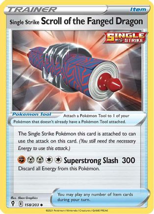 [PKM] Single Strike Scroll of the Fanged Dragon (158/203) [Sword & Shield: Evolving Skies]
