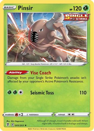 [PKM] Pinsir (001/203) [Sword & Shield: Evolving Skies]