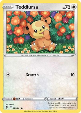 [PKM] Teddiursa (126/203) [Sword & Shield: Evolving Skies]