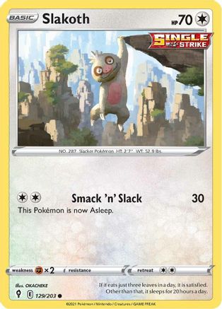 [PKM-C] Slakoth (129/203) [Sword & Shield: Evolving Skies]