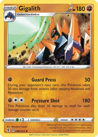 [PKM] Gigalith (088/203) [Sword & Shield: Evolving Skies]