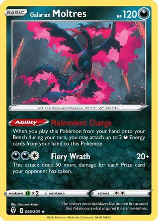 [PKM-R] Galarian Moltres (093/203) [Sword & Shield: Evolving Skies]