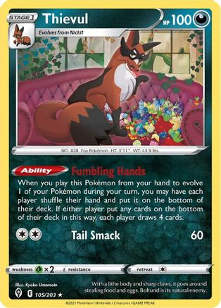 [PKM] Thievul (105/203) [Sword & Shield: Evolving Skies]