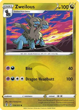 [PKM] Zweilous (114/203) [Sword & Shield: Evolving Skies]