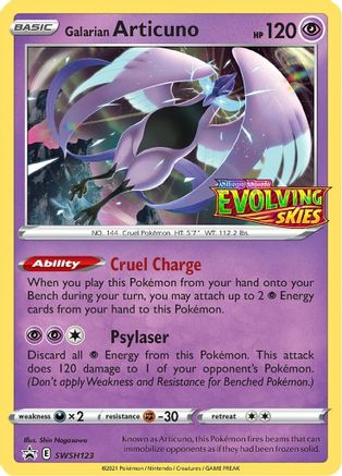 [PKM-R] Galarian Articuno (SWSH123) (Prerelease Promo) [Sword & Shield: Black Star Promos]