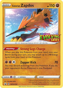 [PKM] Galarian Zapdos (SWSH124) (Prerelease Promo) [Sword & Shield: Black Star Promos]