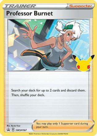 [PKM] Professor Burnet (SWSH167) (25th Anniversary Stamp) [Sword & Shield: Black Star Promos]