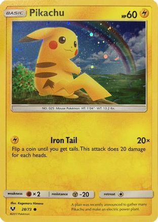 [PKM] Pikachu (28/73) (Cosmos Holo) [Sun & Moon: Shining Legends]